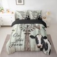 thumbnail image 2 of Homewish Vintage Retro Windmill Bedding Comforter Set 7pcs for Female Men Adults,Animal Cow Hummingbird Queen Bedding Sets Super Cozy,Rustic Lodge Cabin Queen Sheet Sets,Breathable Home Decor, 2 of 8