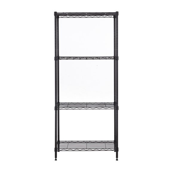 4 tier black coating shelving unit 14x24x53in