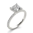 thumbnail image 2 of Dash Jewelry Princess Cut 1.8 Ct Moissanite Wedding Anniversary Ring - Stamped 14K White Gold Plated Moissanite Wedding Ring - Solitaire with Accents Wedding Ring - Moissanite Engagement Rings, 2 of 6