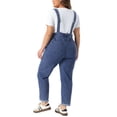 thumbnail image 3 of Agnes Orinda Women's Plus Size Stretch Adjustable Strap Bib Denim Summer Fashion Jumpsuits 2X Grey Blue, 3 of 6