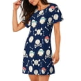 thumbnail image 2 of Naloa Pirate Skulls 1 Print Women Nightgowns,Womens Loungewear,Short Sleeve Sleepwear,Comfy Ladies Nightdress, 2 of 6