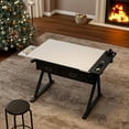 thumbnail image 3 of CQSXDA Adjustable Drawing Drafting Table Desk With 2 Drawers And Stool For Home Office And School Use In Modern Design, 3 of 6