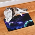 thumbnail image 2 of Dog Food Mat Nebula Cosmic Sci-fi Lovers Space Geek Star Moon Sun Rocket Absorbent Waterproof Non-Slip Pet Feeding Mat, 2 of 7