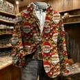 thumbnail image 4 of Mifsaly Mens Christmas Blazer Jacket Plus Size Corduroy Sport Coats 2025 Xmas Sequin Print Button Down Lapel Suit Jackets Snowflake Santa Coat with Pockets Festival Dinner Party Winter Outerwear, 4 of 7