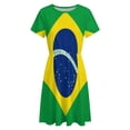 thumbnail image 4 of Brazilian Flag Dress Summer Street Style Dresses Female Short Sleeve Printed Sundress, 4 of 7