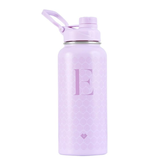 Termo de Acero Inoxidable Iniciales LuckyLy, Botella de Agua 1L, Letra A lila 1L