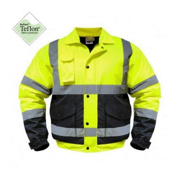 High Visibility Bomber Jacket Class 3, Yellow/Black Bottom, MEDI
