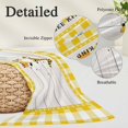 thumbnail image 3 of Gnomes Bees Pillow Covers 12"x20", Spring Daisy Wooden Grain Yellow Plaid Soft Brushed Microfiber Breathable Throw Pillow Covers, Pillowcase with Zipper for Couch Sofa Bedroom Living Room, 3 of 9