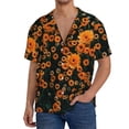 thumbnail image 1 of Balery Daisies Camisa Casual de Manga Corta con Botones para Hombre, Texturizada, Estilo Cubano, para Playa, Verano-Medium, 1 of 5