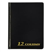 Adams Account Book, 7 x 9.25 Inches, Black, 12-Columns, 80 Pages ARB8012M