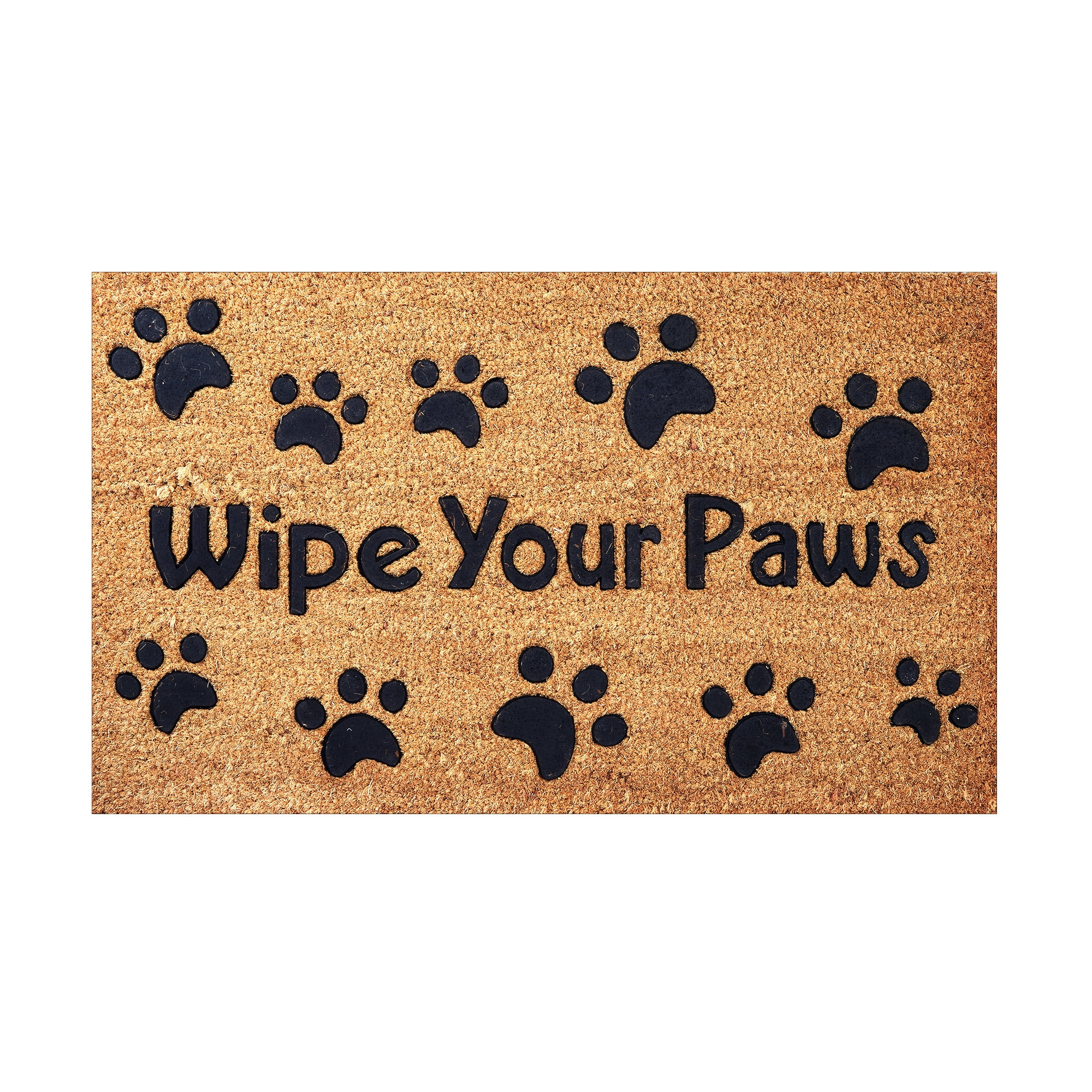 Envelor Home and Garden Wipe Your Paws Rubber Embossed Coir Doormat
