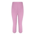 thumbnail image 6 of NANAIQ Women's Fashion Solid Color Casual Yoga Capri Leggings - High Waist Tummy Control Workout Pants for Gym, Yoga & Daily Wear | Soft Yoga Activewear Pink M, 6 of 8