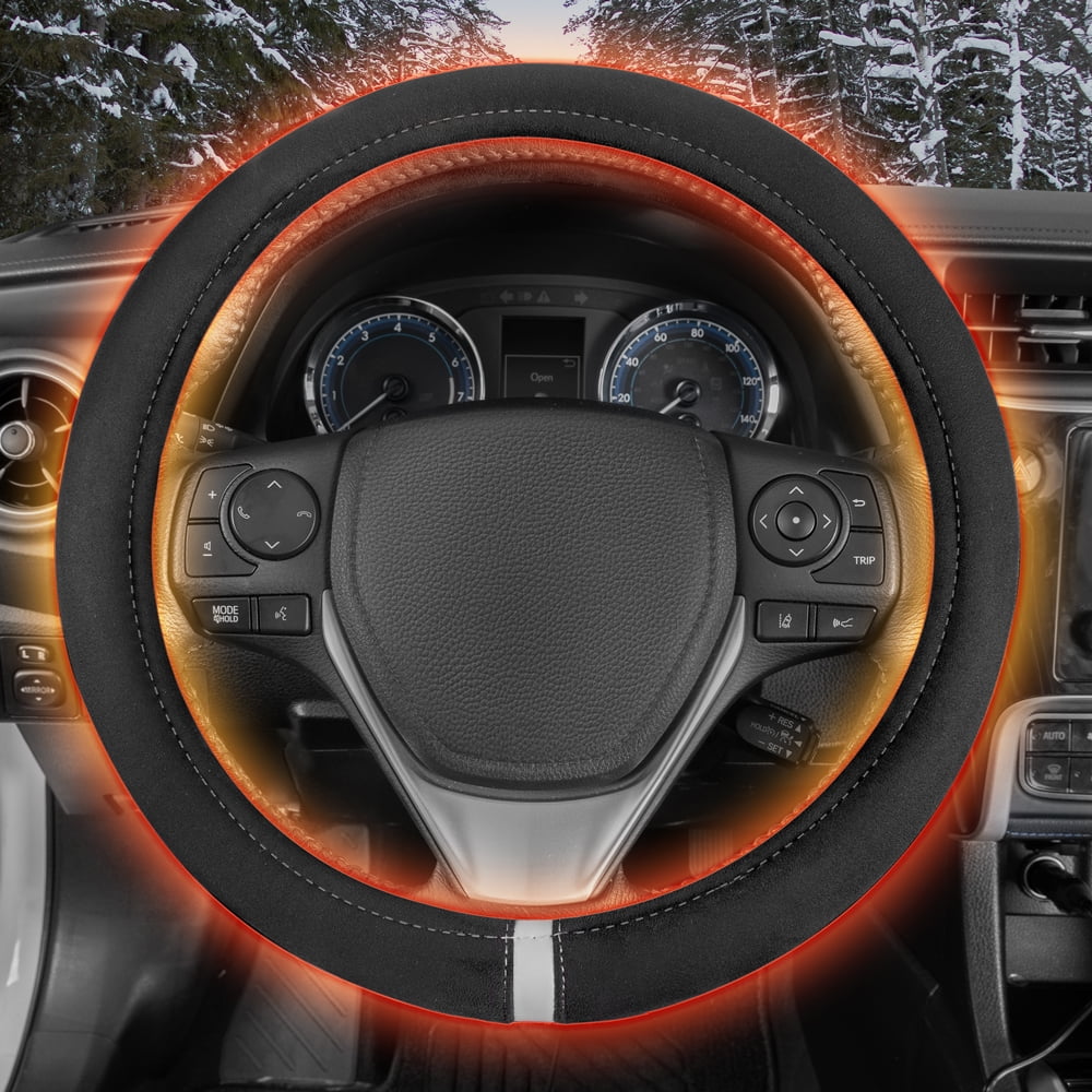 Motor Trend WarmDrive 12v Heated Steering Wheel Cover DC Powered Hand