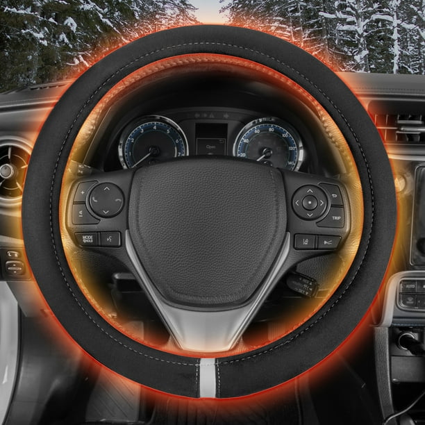 Motor Trend WarmDrive 12v Heated Steering Wheel Cover DC Powered Hand