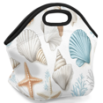thumbnail image 2 of Herdesigns Nautical Coastal Insulated Lunch Bag Neoprene Lunch Box for Women Men Soft Cooler Bag Starfish Seashell Coral Washable Lunch Tote for Work Outdoor Picnic, 2 of 7