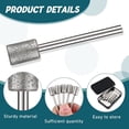 thumbnail image 2 of 10 Pieces Diamond Bit Diamond Grinding Bits Head 1/8 Shank 8mm Cylinder Head Diamond for Most Rotary Tool Bit Grinder,1 set x Diamond grinding bits,silver, 2 of 7