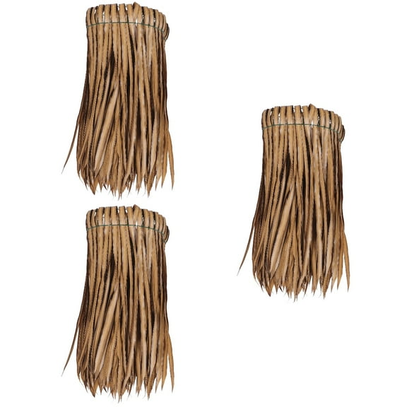3-Piece Fall Harvest Festival Decoration Set with Straw Thatch Roof for Autumn Party and Seasonal Home Decor