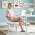 thumbnail image 6 of Teen Girls Vanity Chair,Kids Desk Chairs, Teddy Fleece Kids Reading Seat for Girls, Pink Teenager Vanity Chair for Living Room Bedroom Study Room,Beige, 6 of 7