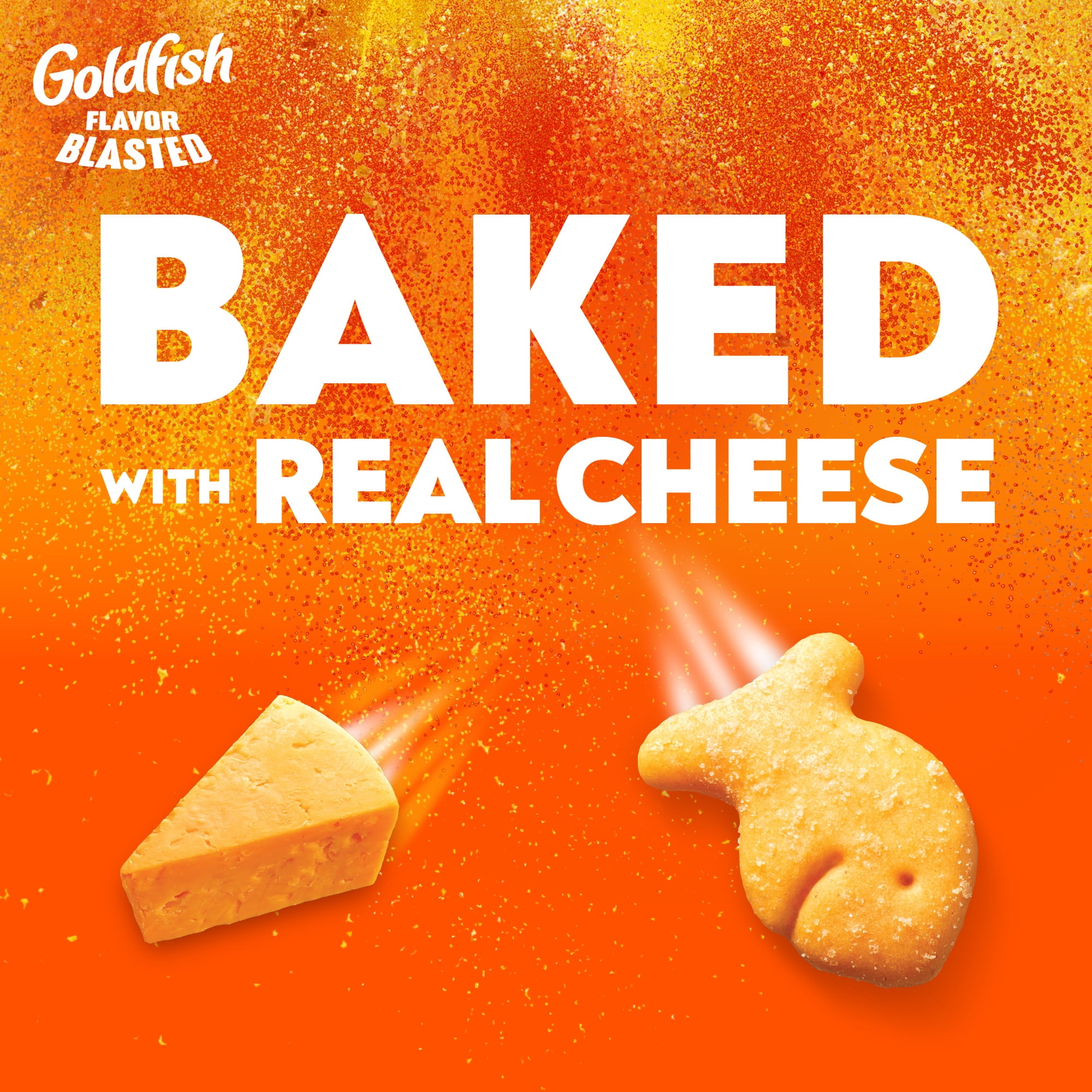 (3 pack) Goldfish Crackers, Flavor Blasted Xtra Cheddar Crackers, Family Size, 10 oz Bag