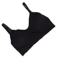 thumbnail image 2 of Sujetador de lactancia de nailon negro con tres botones y manos libres, con tirantes ajustables para el hogar, talla XL, 2 of 14