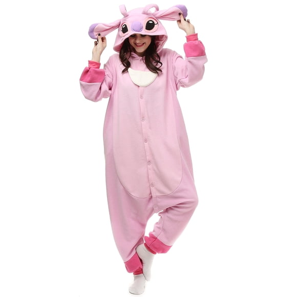 Pijama Kigurumi con puntadas para Halloween de Wishliker, color rosa