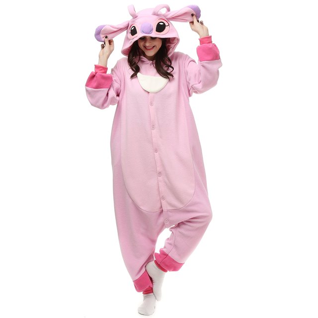 Pijama Kigurumi con puntadas para Halloween de Wishliker, color rosa