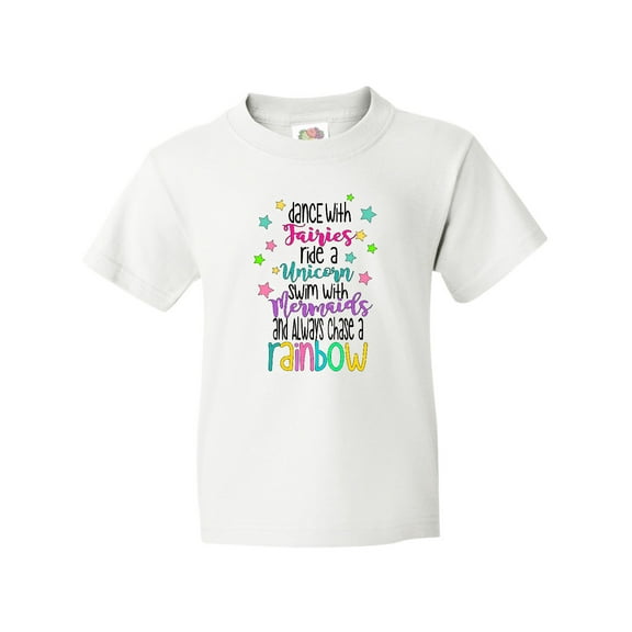 Inktastic Dance with Fairies, Ride a Unicorn, Swim with Mermaids Youth T-Shirt