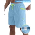 thumbnail image 6 of APTRO Mens Swim Trunks 9'' With Pockets Quick Dry Swim Shorts Board Shorts Bathing Suit Swimsuit Summer Beach Shorts Light Blue 3XL, 6 of 6