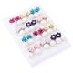 thumbnail image 4 of 12 pares de moda de perlas de imitación flor Stud Earrings Ear Studs para joyería de las mujeres Sunnimix Pendientes colgantes de flores, 4 of 8