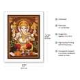 thumbnail image 2 of Lord Ganesha - Hindu Elephant Headed Deity - God of Wisdom Knowledge and New Beginnings - Vintage Religious Art c.1960s - Bamboo Fine Art 290gsm Paper (Unframed) 17x22in, 2 of 4