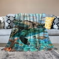 thumbnail image 2 of Orinice Turtle Fish Ocean Warm Lightweight Blanket Soft Fleece Blankets All Seasons Bed Couch Sofa Decor Gifts - Multiple Sizes Available 50x60in, 2 of 6
