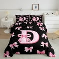 thumbnail image 2 of Castle Fairy Initial D Personalized Ribbon Bow Reversible 3-Piece Comforter Sets, Full Size, 2 of 7
