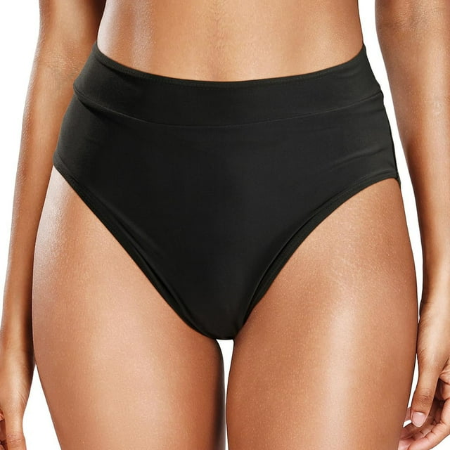 Women Casual High Waisted Swim Trunks Nylon Spandex Split Solid Color Quick Drying Beach Water Activities Wear