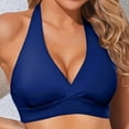 thumbnail image 2 of vigerkar Women's Halter Sexy Bikini Top Swimsuit Top Adjustable Straps Quick Dry Bikini Bathing Suits for Women Blue, XL, 2 of 7