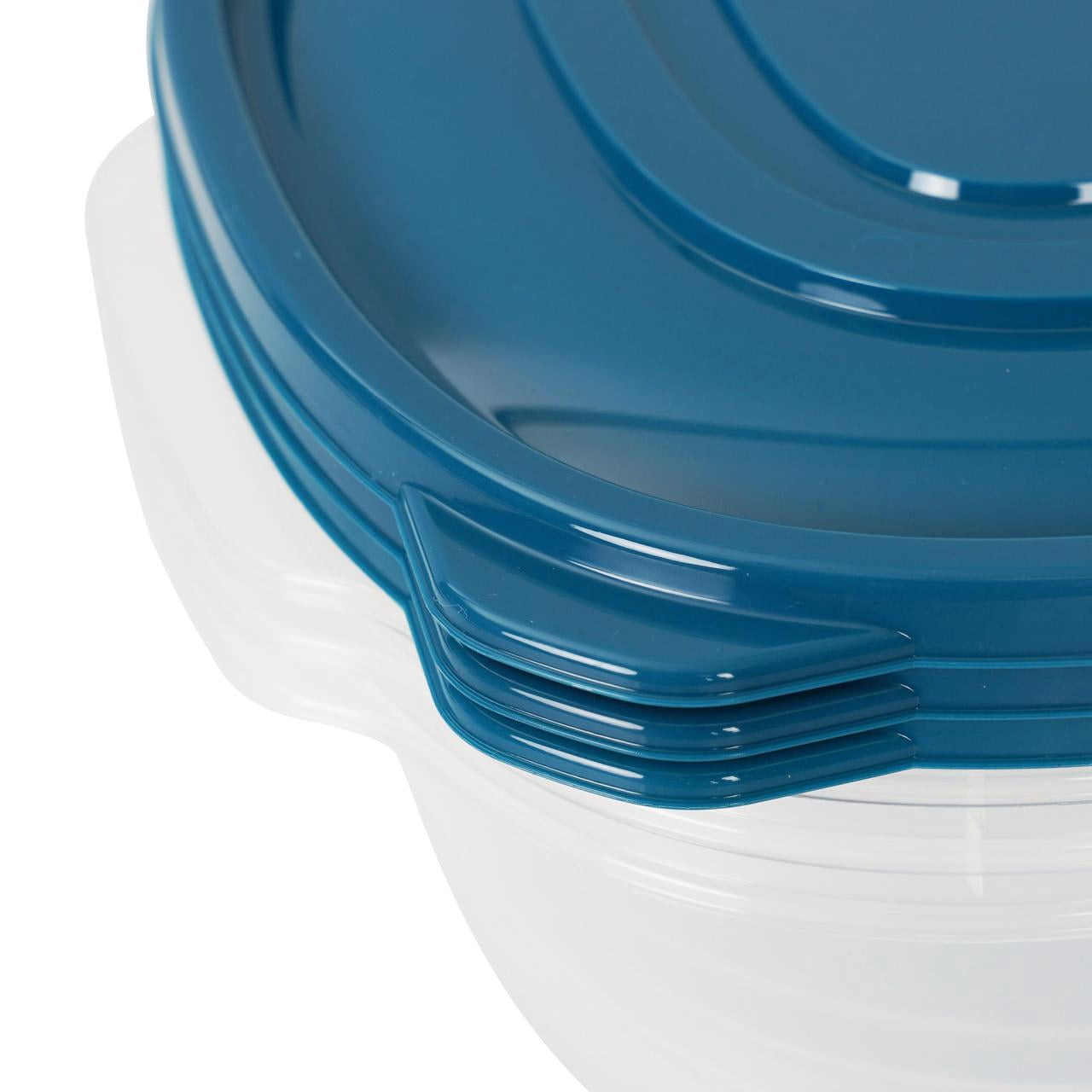 (4 pack) Mainstays Semi Durable Square 11.7cup Plastic Food Storage Container 3 Pack, Made for Family Meals, Party Size Dips, and Easy Serving and Storing