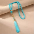 thumbnail image 5 of K-KED Fashion 925 Silver Glass Pearl Tassel Bead Necklace Christmas Necklace Jewelry-Green, 5 of 9