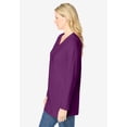 thumbnail image 3 of Woman Within Plus Size Perfect Long-Sleeve V-Neck Tunic, 3 of 6