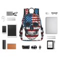 thumbnail image 4 of Honeii American Flag Skull Print Lightweight Backpacks,Carry on Backpack,Durable Backpack for School, Work & Travel, 4 of 7