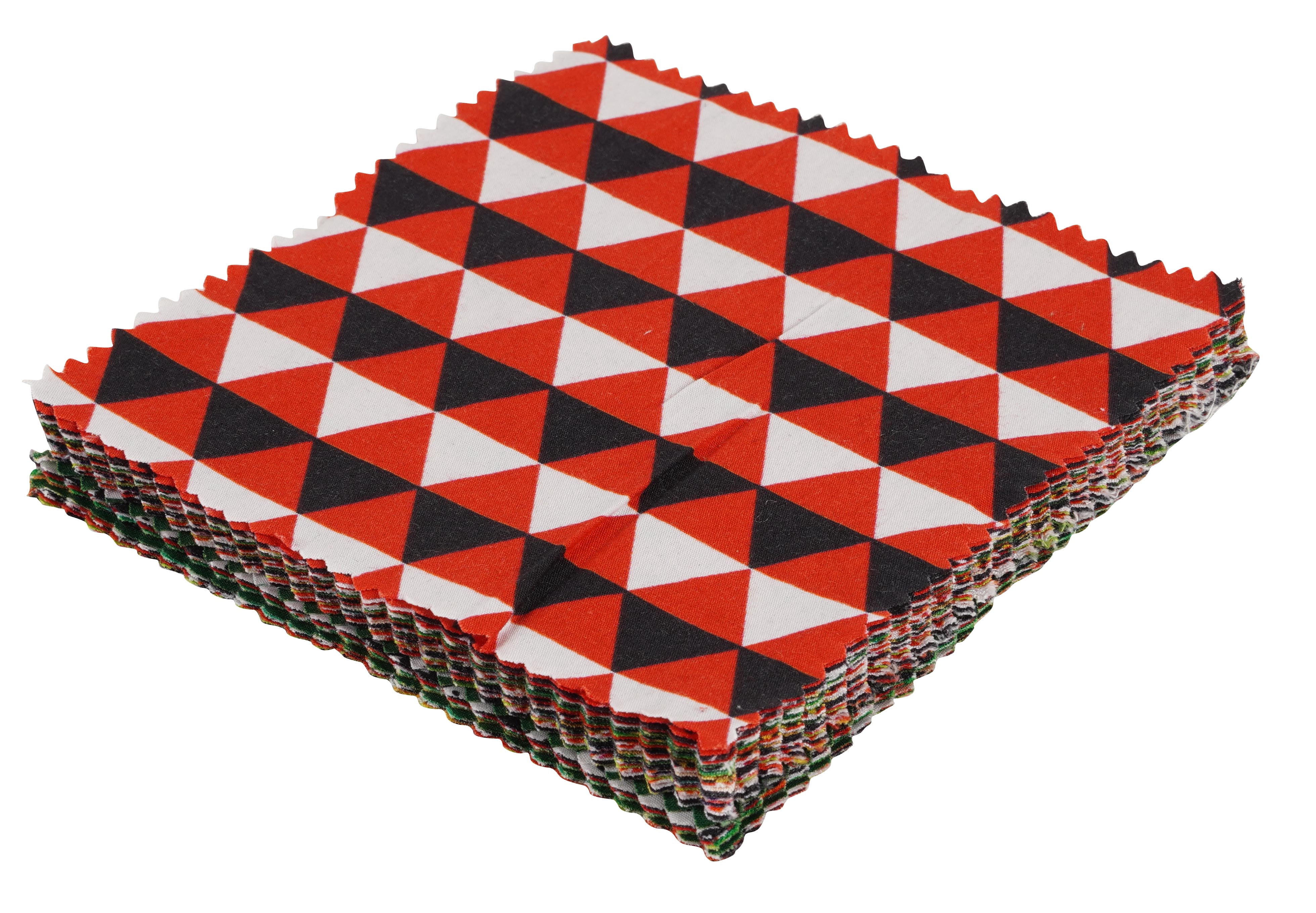 Soimoi Christmas Theme Print Precut 10-inch Cotton Fabric Quilting Squares Charm Pack DIY Patchwork Sewing Craft