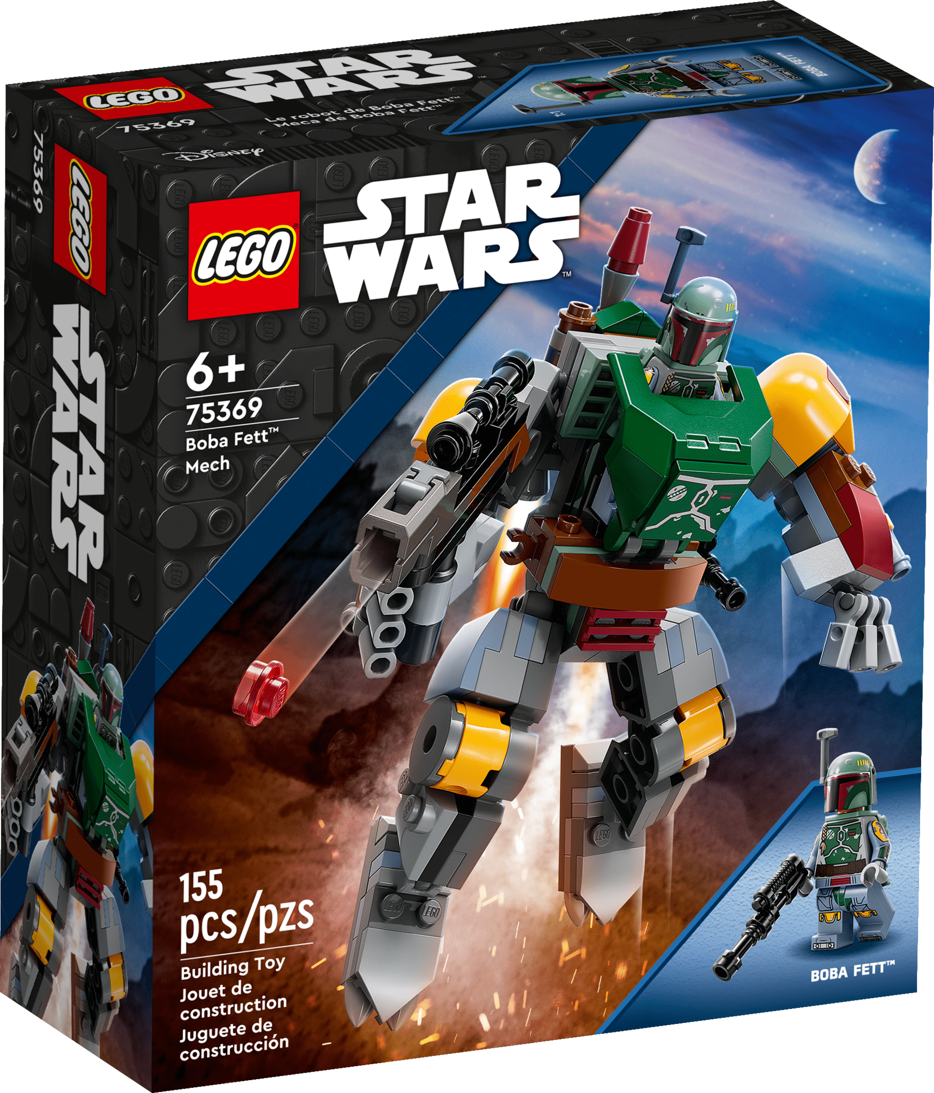 LEGO Star Wars Boba Fett Mech 75369 Buildable Star Wars Action Figure, this Posable Mech Inspired by the Iconic Star Wars Bounty Hunter Features a Buildable Shield, Stud Blaster and Jetpack