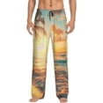 thumbnail image 1 of Fotbe Tropical Sunset Beach Scene Pantalones de Pijama para Hombre, Pantalones de Dormir, Pantalones de Casa con Cintura Ajustable y Bolsillos-X-Large, 1 of 6