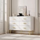 thumbnail image 3 of 6-cajón blanca y negra moderno cómoda con gold handles - spacious almacenamiento chest para dormitorio o hallway, 3 of 7