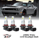 thumbnail image 1 of Compatible con Dodge Challenger 2015-2023 Kit de bombillas LED para faros (combo de luz alta y baja) (Paquete de 4), blancas 6500K 10,000LM súper brillantes, plug and play, 1 of 10