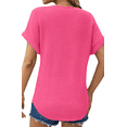 thumbnail image 4 of UVN Womens Summer Tops Short Sleeve V Neck Blouses Ladies Casual Waffle Knit Trendy Tunic Shirts, 4 of 8