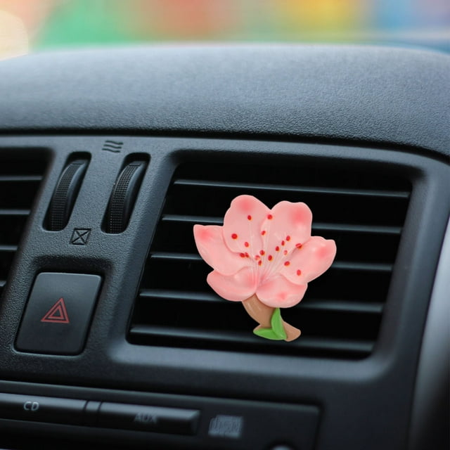 OULII Car Air Vent Clips Pink Flower Shape Freshener for Car Interior Decoration 1Set