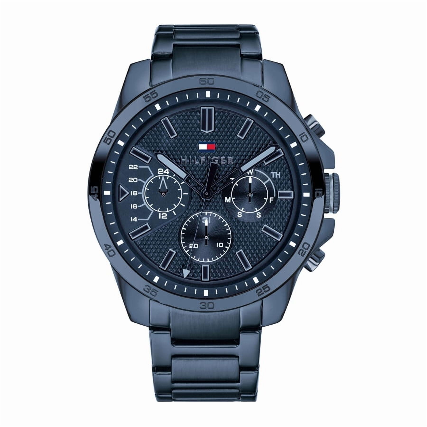 Tommy Hilfiger Men's 1791017 Black Carbon Fiber Dial Black IP