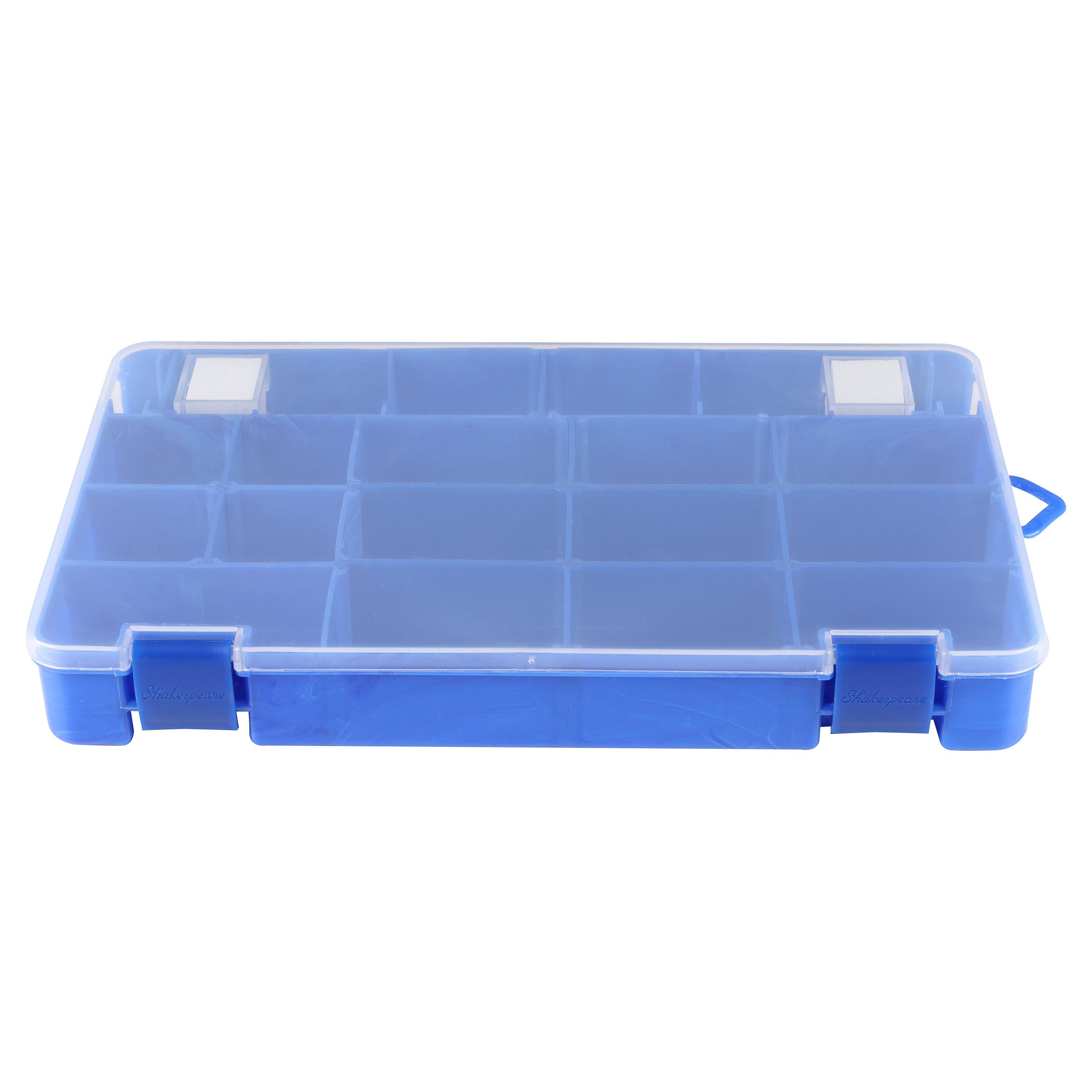 Shakespeare Tackle Box, 4-Pack, Adjustable Dividers, Blue Swirl