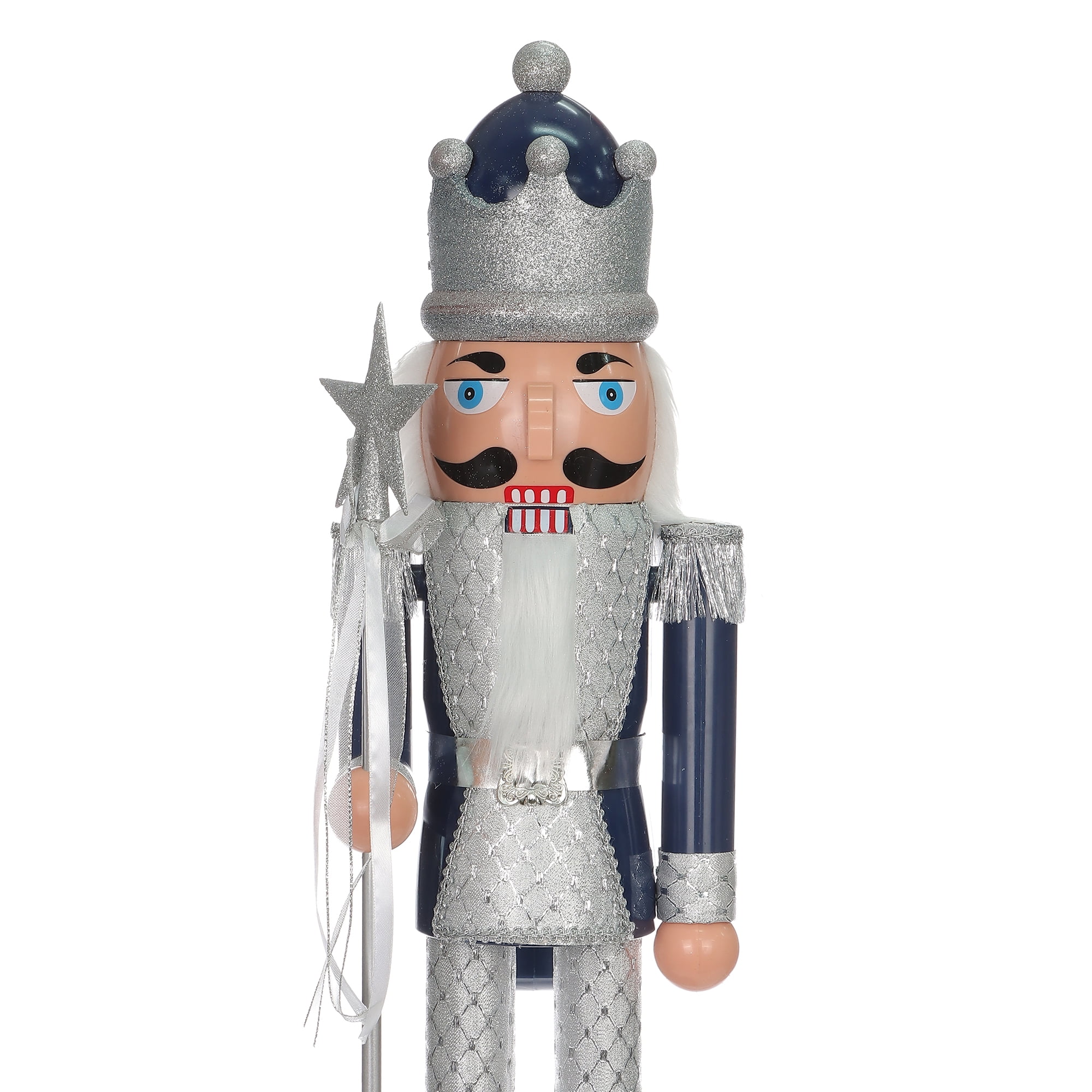 HOLIDAY TIME PL 23 in  Silver/Blue Nutcracker Home Decor, HOLIDAY TIME PL 23`` SV/BU NUTCRACKE