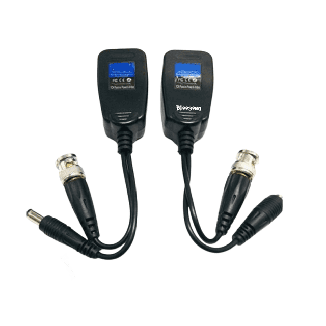 Video Rj45 Salida Bnc +voltaje 1par Transceptor Pasivo Negro