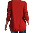 thumbnail image 3 of LilyLLL Womens Long Sleeve Fake Two Pieces Blouse Shirt Christamas Grid Print Draped Tops, 3 of 3